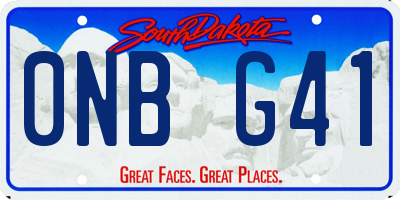SD license plate 0NBG41
