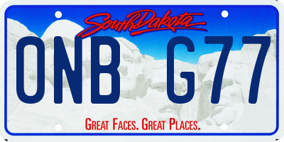 SD license plate 0NBG77