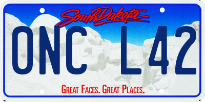 SD license plate 0NCL42