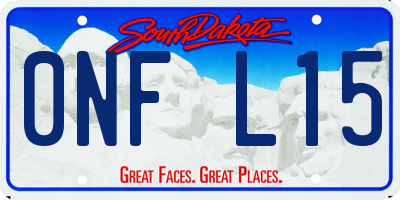SD license plate 0NFL15