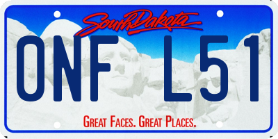 SD license plate 0NFL51