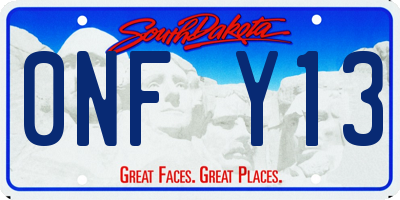 SD license plate 0NFY13