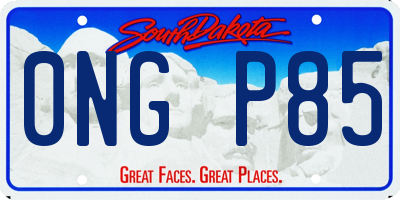 SD license plate 0NGP85
