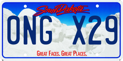 SD license plate 0NGX29