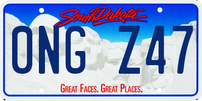 SD license plate 0NGZ47