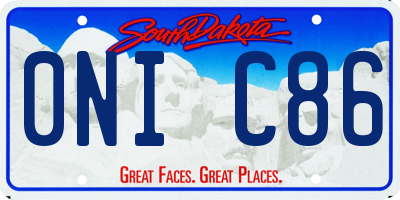 SD license plate 0NIC86