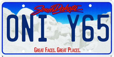 SD license plate 0NIY65