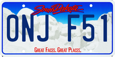 SD license plate 0NJF51
