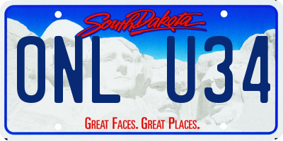 SD license plate 0NLU34