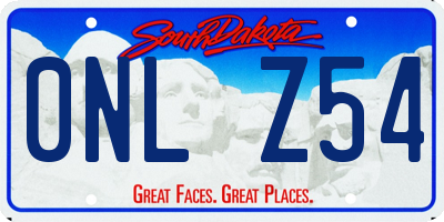 SD license plate 0NLZ54