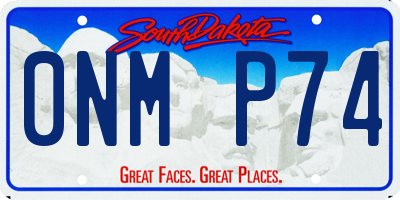 SD license plate 0NMP74