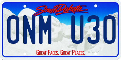 SD license plate 0NMU30