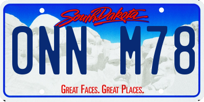 SD license plate 0NNM78
