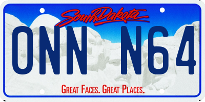 SD license plate 0NNN64
