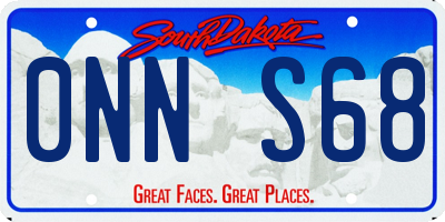 SD license plate 0NNS68
