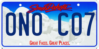 SD license plate 0NOC07