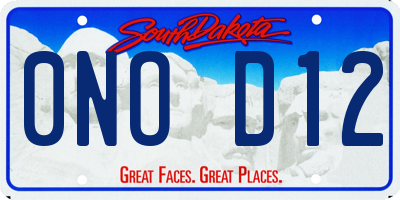 SD license plate 0NOD12