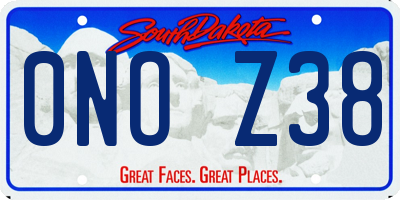 SD license plate 0NOZ38