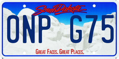 SD license plate 0NPG75