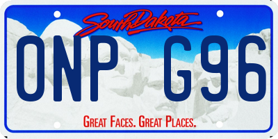 SD license plate 0NPG96