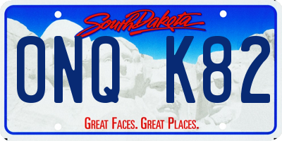 SD license plate 0NQK82