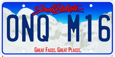 SD license plate 0NQM16