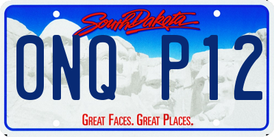 SD license plate 0NQP12