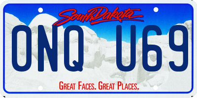 SD license plate 0NQU69