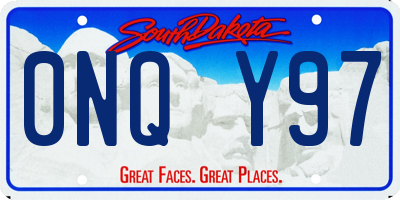 SD license plate 0NQY97