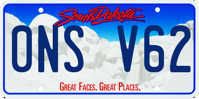SD license plate 0NSV62