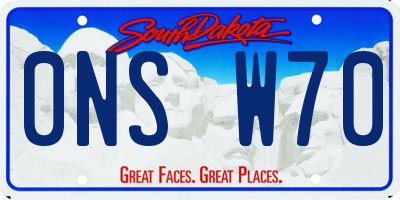 SD license plate 0NSW70
