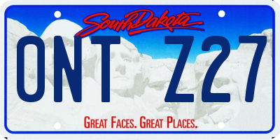 SD license plate 0NTZ27