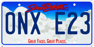 SD license plate 0NXE23