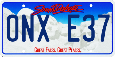 SD license plate 0NXE37
