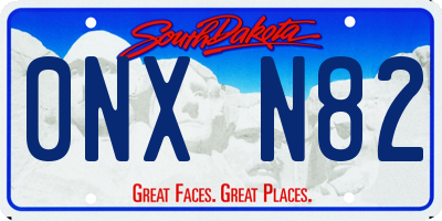 SD license plate 0NXN82