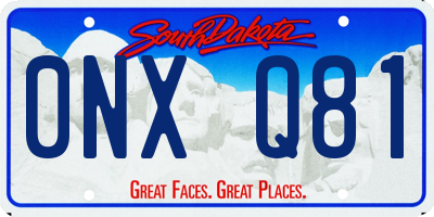 SD license plate 0NXQ81