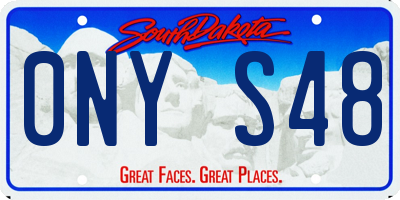 SD license plate 0NYS48