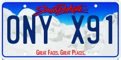 SD license plate 0NYX91