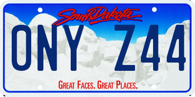 SD license plate 0NYZ44