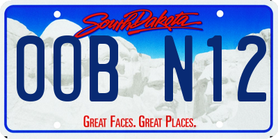 SD license plate 0OBN12