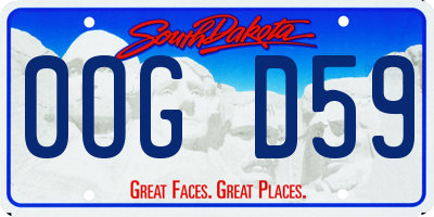SD license plate 0OGD59
