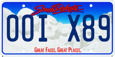 SD license plate 0OIX89