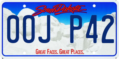 SD license plate 0OJP42