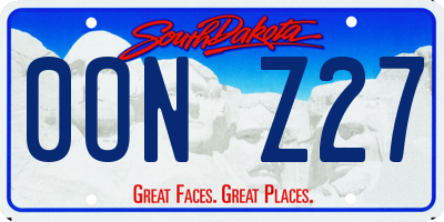 SD license plate 0ONZ27