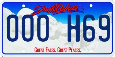 SD license plate 0OOH69