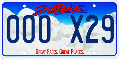 SD license plate 0OOX29