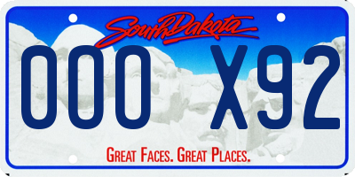 SD license plate 0OOX92
