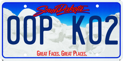 SD license plate 0OPK02