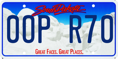 SD license plate 0OPR70