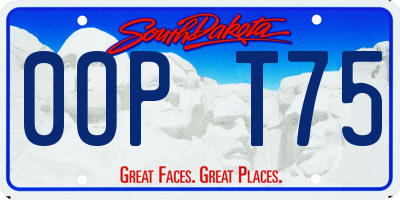 SD license plate 0OPT75